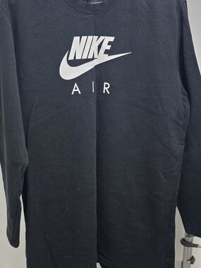 Nike Black Long Sweater with White Swoosh